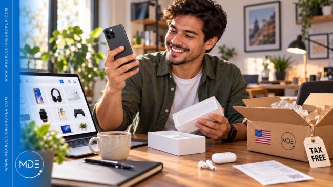 iPhone 18 Pro et iPhone Duo achetés aux États-Unis sans sales tax avec Mi Dirección Europea